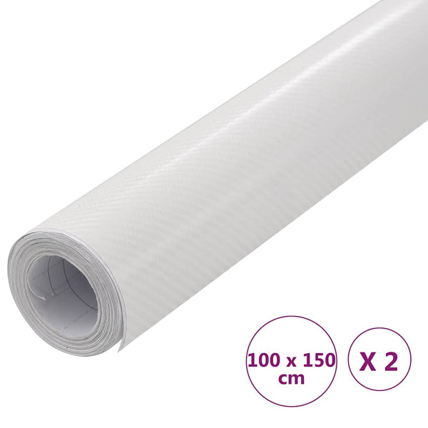 Auton päällystekalvot 2 kpl 4D valkoinen 100x150 cm