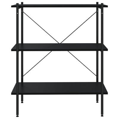 3-kerroksinen Hyllykkö musta 80x40x92 cm