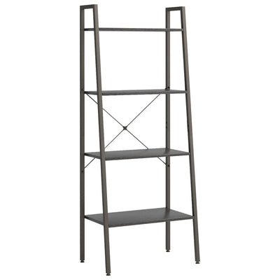 4-kerroksinen Lattiahylly musta 56x35x140 cm
