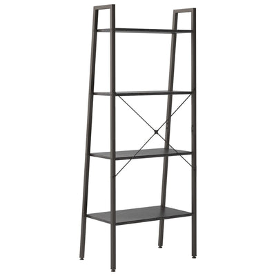 4-kerroksinen Lattiahylly musta 56x35x140 cm