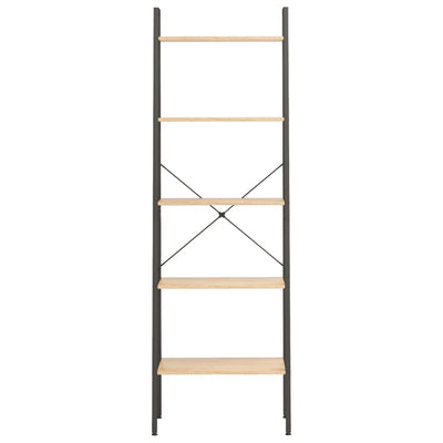 Vaaleanruskea ja musta lattiahylly Erzebet 56x35x174cm (5-kerroksinen)