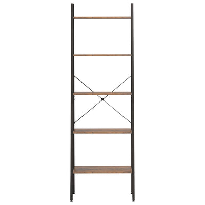 5-kerroksinen lattiahylly tummanruskea ja musta 56x35x174 cm