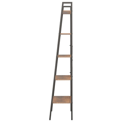 5-kerroksinen lattiahylly tummanruskea ja musta 56x35x174 cm