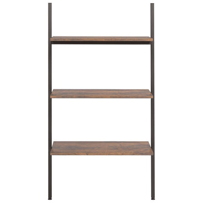 3-kerroksinen kalteva hylly tummanruskea ja musta 64x34x116 cm