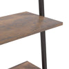 3-kerroksinen kalteva hylly tummanruskea ja musta 64x34x116 cm