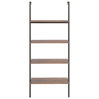 4-kerroksinen kalteva hylly tummanrusk. ja musta 64x35x152,5 cm