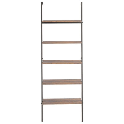 5-kerroksinen kalteva hylly tummanrusk. ja musta 64x35x185 cm