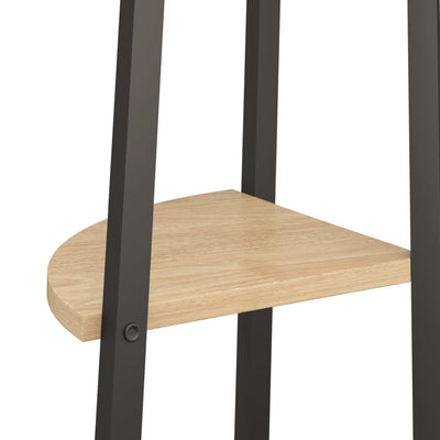 3-kerroksinen kulmahylly vaaleanrusk. ja musta 45,5x31,5x120 cm