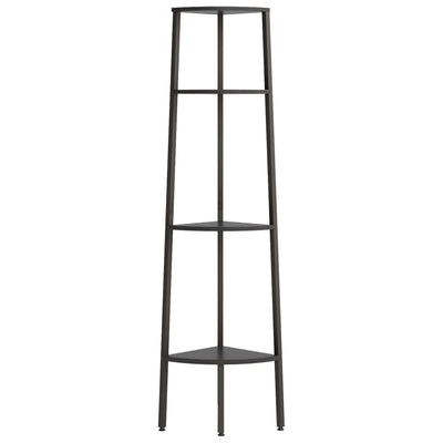 4-kerroksinen kulmahylly musta 45,5x31,5x150 cm