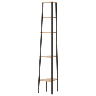 Vaaleanruskea ja musta 5-kerroksinen kulmahylly Petreanu 45,5x31,5x180cm