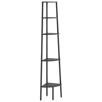 5-kerroksinen Kulmahylly musta 45,5x31,5x180 cm