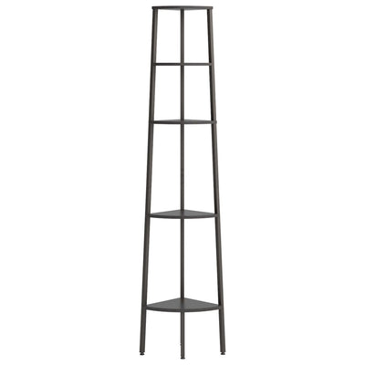 5-kerroksinen Kulmahylly musta 45,5x31,5x180 cm