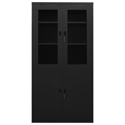 Toimistokaappi musta 90x40x180 cm teräs