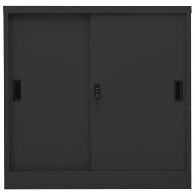 Toimistokaappi liukuovella antrasiitti 90x40x90 cm teräs
