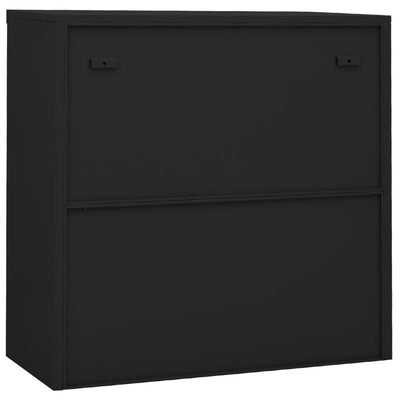 Toimistokaappi liukuovella antrasiitti 90x40x90 cm teräs