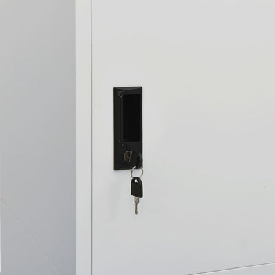 Vaaleanharmaa vaatekaappi Huiben 80x50x180cm (teräs)