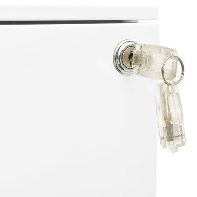 Valkoinen arkistokaappi siirrettävä Silvian 39x45x67cm (teräs)