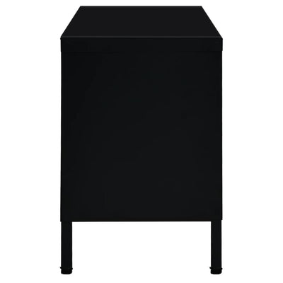 TV-taso musta 90x30x44 cm teräs ja lasi
