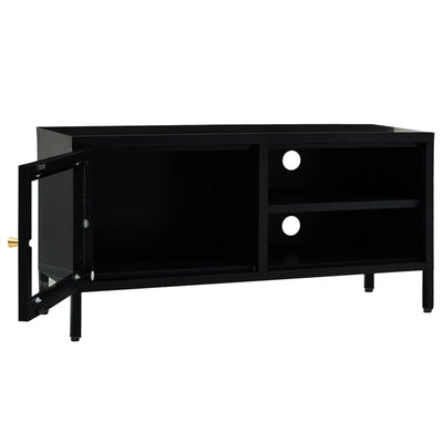 TV-taso musta 90x30x44 cm teräs ja lasi