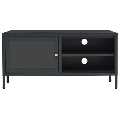 TV-taso antrasiitti 90x30x44 cm teräs ja lasi