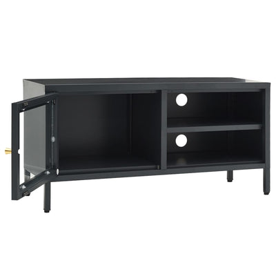 TV-taso antrasiitti 90x30x44 cm teräs ja lasi