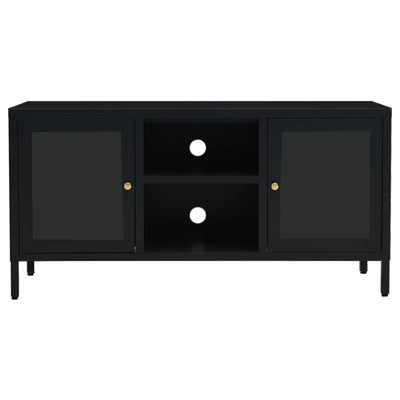 TV-taso musta 105x35x52 cm teräs ja lasi
