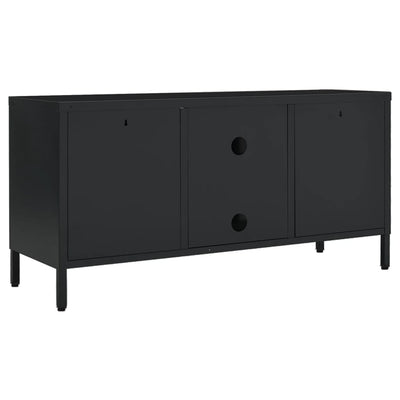 TV-taso musta 105x35x52 cm teräs ja lasi