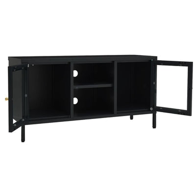 TV-taso musta 105x35x52 cm teräs ja lasi