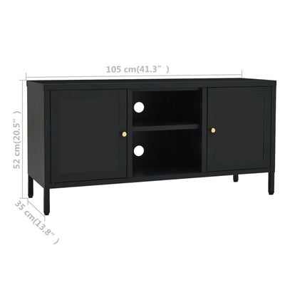 TV-taso musta 105x35x52 cm teräs ja lasi