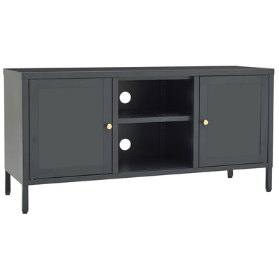 TV-taso antrasiitti 105x35x52 cm teräs ja lasi