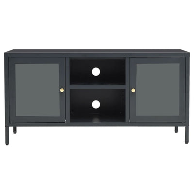 TV-taso antrasiitti 105x35x52 cm teräs ja lasi