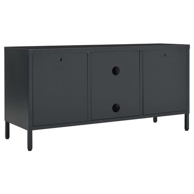 TV-taso antrasiitti 105x35x52 cm teräs ja lasi