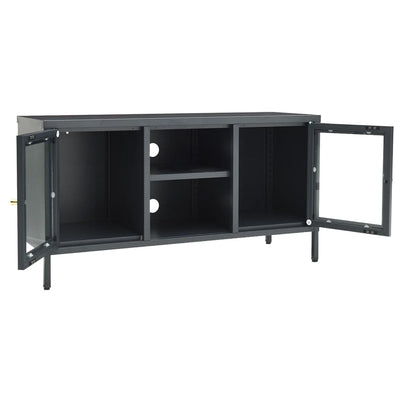 TV-taso antrasiitti 105x35x52 cm teräs ja lasi