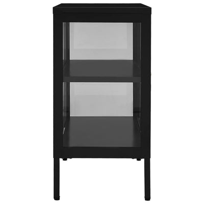Senkki musta 70x35x70 cm teräs ja lasi