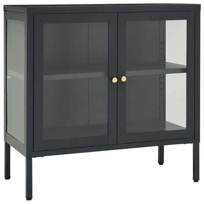 Senkki antrasiitti 70x35x70 cm teräs ja lasi