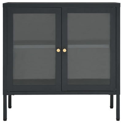 Senkki antrasiitti 70x35x70 cm teräs ja lasi