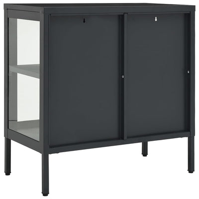 Senkki antrasiitti 70x35x70 cm teräs ja lasi