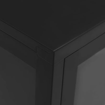 Senkki musta 105x35x70 cm teräs ja lasi