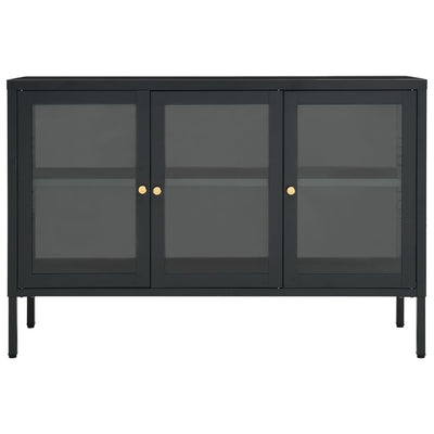 Senkki antrasiitti 105x35x70 cm teräs ja lasi