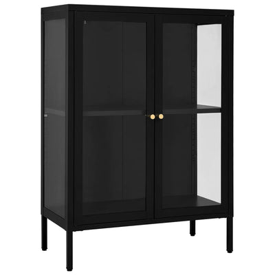Senkki musta 75x35x105 cm teräs ja lasi