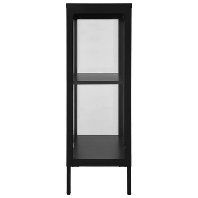 Senkki musta 75x35x105 cm teräs ja lasi