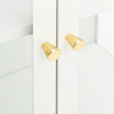 Valkoinen senkki Sarbana 75x35x105cm (teräs ja lasi)