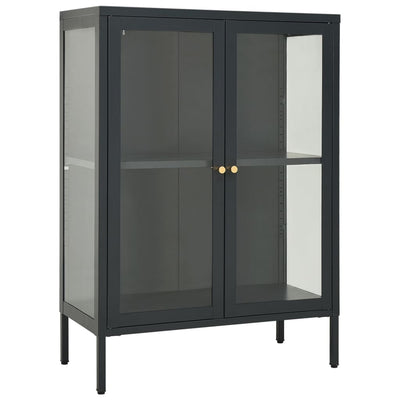 Senkki antrasiitti 75x35x105 cm teräs ja lasi