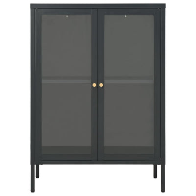 Senkki antrasiitti 75x35x105 cm teräs ja lasi