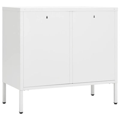 Senkki valkoinen 75x35x70 cm teräs ja karkaistu lasi
