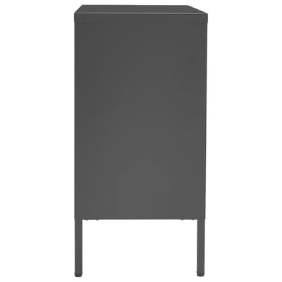 Senkki antrasiitti 75x35x70 cm teräs ja karkaistu lasi