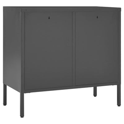 Senkki antrasiitti 75x35x70 cm teräs ja karkaistu lasi