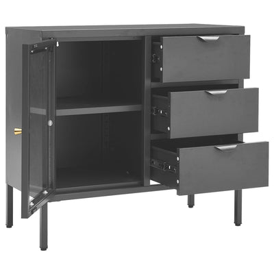 Senkki antrasiitti 75x35x70 cm teräs ja karkaistu lasi
