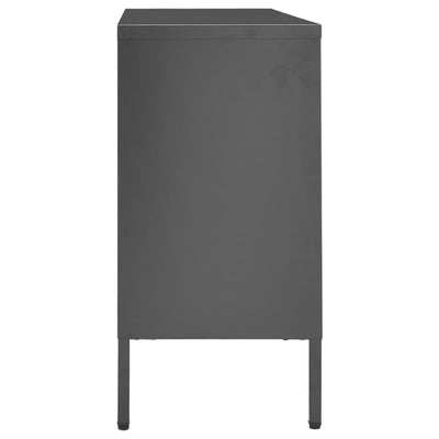 Senkki antrasiitti 105x35x70 cm teräs ja karkaistu lasi