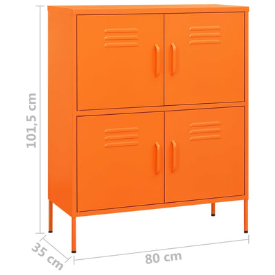 Varastokaappi oranssi 80x35x101,5 cm teräs